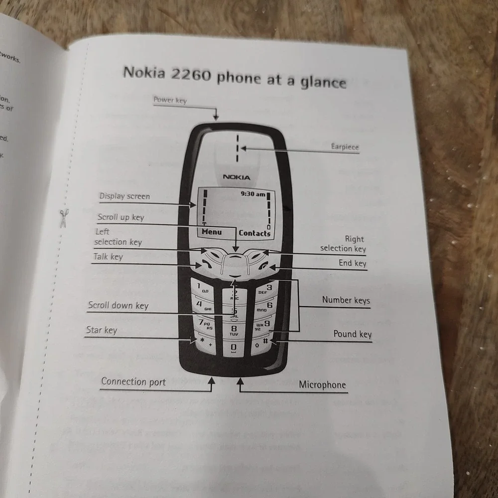 Genuine Original OEM Manual User's‎ Guide Nokia Cell Phone 2260 English 2003